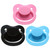 Cutieplusu Adult Sized Pacifier Dummy For Adult Babies Large Shield 3 Pack - Pink, Blue, Black