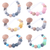 Rinhoo Trade Baby Pacifier Chain Silicone Baby Nipple Chain Portable Pacifier Holder Teething Accessory, Gradient Color