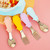Opolski 1 Set Portable Baby Utensils Cartoon Handle Multi-purpose Stainless Steel Kids Dining Spoon Fork For Feeding