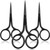 3 Pack Nose Hair Scissors Facial Hair Scissors Small Scissors Stainless Steel Straight Tip Scissor For Eyebrows, Nose, Moustache, Beard (black)