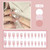 Fofosbeauty 24pcs Press On False Nail Tips Long Coffin Full Cover Fake Nails, Coffin French White With Big Heart Stone-black Friday Sale