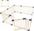 Natural Wooden Baby Playpen Kids Fence With Safety Gate,activity Play Center,safety Play Yard Indoor Outdoor,kids Baby Pet Cats Dogs Playpen Play Fence With Door,baby Safety Play Birthday Gift