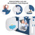 Baytocare 14 Panel Baby Playpen Toddler Fence Play Yard Activity Center,blue & White