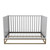 Little Seeds Haven 3 In 1 Convertible Wood Crib With Metal Base, Dove Gray With Gold Base