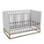 Little Seeds Haven 3 In 1 Convertible Wood Crib With Metal Base, Dove Gray With Gold Base