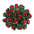 Painted Marshmallow Green & Red Metallic Roses - 50 Cm - Fresh Cut Flowers - 100 Stems - By Bloomingmore