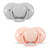 Razbaby Keep-it-kleen Baby Pacifier (2pk) | 0-36m | Closes When Dropped, Nipple Stays Clean | Silicone Orthodontic Nipple (grey/pink)