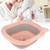 Tebru Folding Washbasin Baby Ass Washing Basin Silica Gel Cartoon Face Foot Washbasin For Baby Infants,31.5cm*29cm