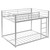 Metal Bunk Beds, Dfito Full Over Full Metal Bunk Bed With Safety Guard Rails And 1 Side Ladders, Heavy-duty Bed Frames, Full Bed Frame No Box Spring Needed For Office Dorm/school/home, Sliver, Dj66