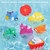 Pengxiang 6 Packs Bath Buddies Vehicles Rubber Squirter Toys - Fun Floating Squeeze Bathtub Toys Boats, Ships, Fire Truck, Train, Space Shuttle - For Baths, Pool, Outdoor - Baby Bathtime Learning