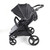 Gaggle Roadster Double Stroller, 2 Seat Stroller For Toddlers With Stroller Canopy, 5 Point Black Harness Safety Restraint System, Portable Stroller, Black/gray