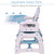 Costway 3 In 1 Baby High Chair Convertible Play Table Seat Booster Toddler Feeding Tray Blue