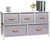 Cerbior Wide Drawer Dresser Storage Organizer 5-drawer Closet Shelves, Sturdy Steel Frame Wood Top With Easy Pull Fabric Bins For Clothing, Blankets - Light Grey