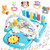 Baby Gym Play Mat, Kick And Play Piano Gym Mat For Infants, Tummy Time Mat Activity Center With Mirror For Baby Toys 3-6 Months