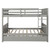 Anysun Bunk Beds For Kids Wooden Bunk Bed Full Over Full With Twin Size Trundleh,grey