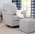 Davinci Maya Swivel Glider And Ottoman In Misty Grey