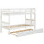 Maboto Twin Over Twin Bunk Beds With Trundle, Solid Wood Trundle Bed Frame With Safety Rail And Ladder, Kids/teens Bedroom, Guest Room Furniture, Can Be Converted Into 2 Beds, White