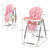 Babyjoy Folding Baby High Chair Dining Chair W/ 6-level Height Adjustment Pink