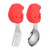 Complementary Food Training Helper Stainless Steel Spoon, Fork Set For Children Kids