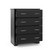 Storkcraft Brookside 4 Drawer Modern Vertical Dresser Black
