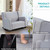 Yodolla Nursery Rocking Chairs With Spacious Wingback, Double Wide Rocker,cream, Gray