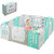 Duomeng Baby Playpen, Upgraded Baby Foldable Playpen 14 Panels With Mat, Large And Safety Baby Fence Play Area For Babies & Toddlers, Panel Play Yard With Gate, Green&white
