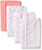 Luvable Friends Baby Girl Cotton Flannel Burp Cloths 4pk, Love, One Size