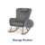 Baby Relax Robbie Fabric High Back & Slat Back Rocking Chair, Gray
