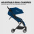Mompush Lithe Double Stroller With Two Large Individual Side By Side Recline Seat, Navy, Unisex