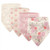 Hudson Baby Infant Girl Cotton Bandana Bibs 4pk, Boho Flower, One Size