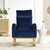 Syngar 28"w Rocking Chair, Mid Century Modern Nursery Rocking Armchair With 2 Large Side Pockets, Upholstered Tall Back Accent Glider Rocker For Living Room, Bedroom, Office, Apartment, Blue