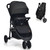 Infans Baby Jogging Stroller Jogger Travel System W/adjustable Canopy For Newborn Black