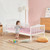 Costway Kids Toddler Wood Bed Bedroom Furniture W/ Guardrails White