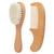 Kaesi 2pcs/set Wooden Baby Safety Comb Woolen Hair Brush Care Massage Grooming Tool