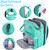 6 In 1 Diaper Bag Backpack With Changing Station, Baby Nappy Changing Bags Backpack Portable Foldable Baby Bed For Toddler, Green