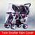 Jaspee Double Stroller Rain Cover Tandem Stroller Raincoat Baby Weather Shield Universal Size Waterproof Windproof 35*14*26*46in