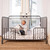 Little Seeds Raven 3-in-1 Metal Convertible Crib, Gray