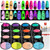 Saviland Glows In The Dark Gel Nail Polish Kit - 12 Luminous Colors Neon Paint Gel Nail Polish Set With 15pcs Acrylic Nail Art Brushes