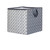 Bacati - Arrows White/gray Cotton Percale Fabric Covered Storage, Small Box, 10 L  X 10 W X 10 H Inches