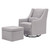 Davinci Owen Glider And Ottoman In Grey Finish With Cream Piping