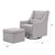 Davinci Owen Glider And Ottoman In Grey Finish With Cream Piping