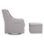 Davinci Owen Glider And Ottoman In Grey Finish With Cream Piping