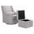 Davinci Owen Glider And Ottoman In Grey Finish With Cream Piping