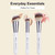 Ducare Makeup Brushes 3pcs Foundation Contour Brush & Concealer Brush & Blusher Brush Face Kabuki Blush Bronzer Travel Buffing Stippling Contour Liquid Blending Makeup Brush Set White