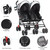 Baby-joy Foldable Twin Baby Double Stroller Kids Ultralight Umbrella Stroller Pushchair Grey