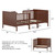 Topbuy 2-in-1 Convertible Kids Furniture Bed Toddler Crib With 2 Side Safety Guardrails Brown