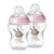 Tommee Tippee Closer To Nature Baby Bottles, Pink (9oz, 2 Count) | Slow Flow Nipple With Anti-colic Valve
