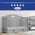Graco Story 5-in-1 Convertible Baby Crib With Drawer Pebble Gray