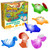 Beefunni Baby Dinosaur Bath Toys For Toddlers, 6 Pcs Mold Free Light-up Kids Bathtub Pool Gift Toys For Infants 6-12 Months