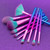 Moda Prismatic Signature 10pc Makeup Brush Set, Includes Pointed Foundation, Fan, And Crease